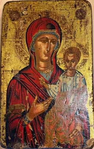Antike ikone madonna mit kind - mit,
