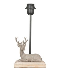 6LMP259 Lampenfuß Hirsch Stehlampe 16x13x35cm Braun Eisen Holz Clayre & Eef