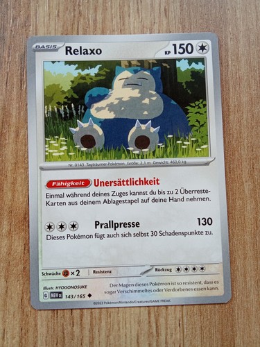 Pokemon karte relaxo - relaxo, deutsch