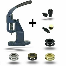 Set Ösenpresse mit 120 Stk. (T-3) Messing Ösen + Ösenwerkzeug und Lochpfeife