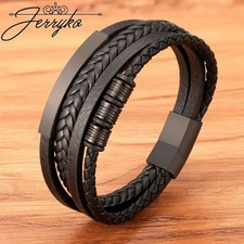 Herren leder armband schwarz - herren,