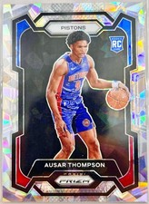 Ausar Thompson RC 2023/24 Panini Prizm SILVER CRACKED ICE #178 Rookie Pistons SP