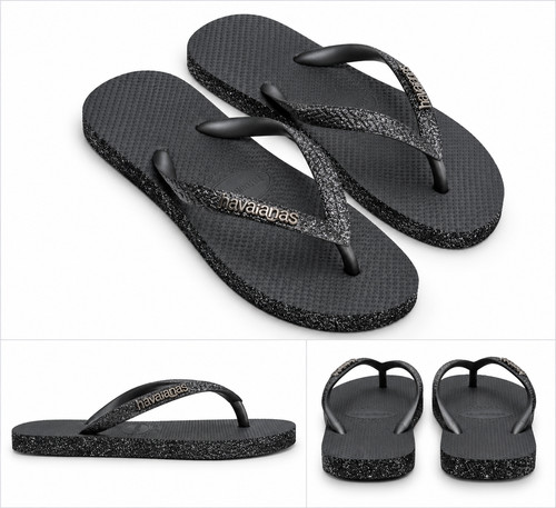 Havianas brazil black glitter - havianas,