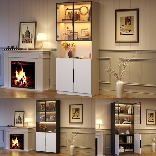 Highboard mit led leuchten - highboard,