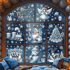 WUQNGI 203 Stück Fensterbilder Weihnachten Selbstklebend,Fensterdeko 