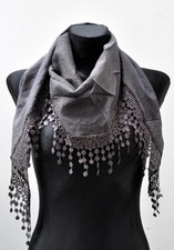 Seide Tuch Schal Stola Halstuch Schals Fransen Faltens​chal Dreiecktuch Uni