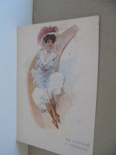 AK (Prag) Na Vystave Elegante Dame,Ferdehut,Rutschbahn besr. gel. ?