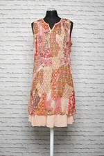 180 K108 SOGGO Paris Damen Sommer Kleid Gr. T3 / M apricot puder rosa rot bunt