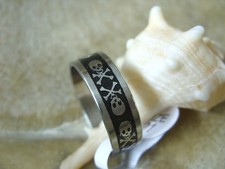 Schwarz/Silber Edelstahl Skull Totenkopf Fingerring Ring SIZE 17,7-21,8mm