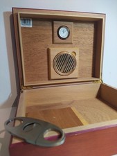 Edler Humidor Mahagoniholz mit Hygrometer& Zigarrenschneider+Zedernholzplatten