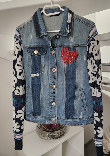 Desigual jeansjacke blau mit - desigual,