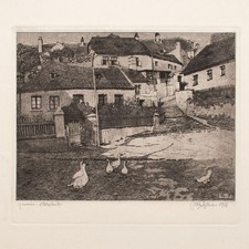 Max von Scherer Znaim Znojmo Altsstadt Radierung auf Bütten 1918 signiert dat