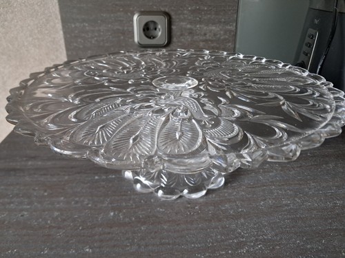 Tortenplatte glas mit fuß und - glas,
