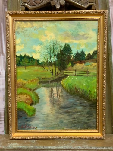 ölgemälde auf holz - auf, fluss