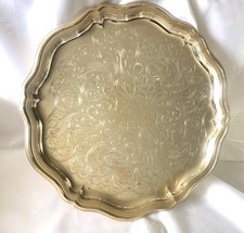 Tablett versilbert mit Muster ø 31 cm