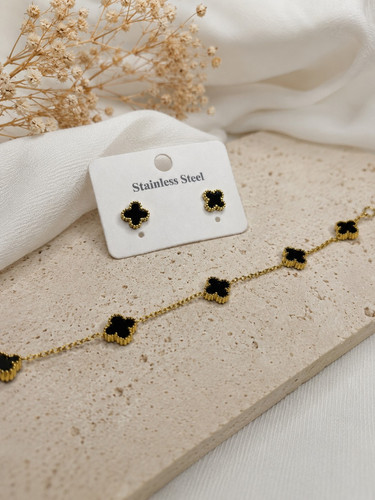 Edelstahl schmuckset gold - schmuckset,