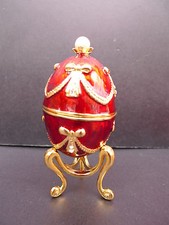 edles Schmuck-Ei__Deckeldose__Metall mit echten Swarovski Steinen_emailiert ___!