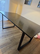 Leicht Marmorierter Esstisch Schwarz Weiß Marmor