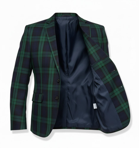 Tartan jacke schwarz - jacke, uhr