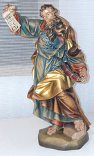 Holzfigur geschnitzt, Hl., heiliger Paulus, 29cm, Handarbeit, Grödnertal, TOP78K