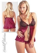 Babydoll Set in Brombeer Rot