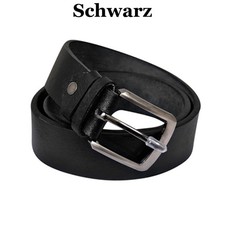Leder Gürtel 100 % echt Leder Gürtel schwarz 4cm Jeansgürtel Herren Damen Belt