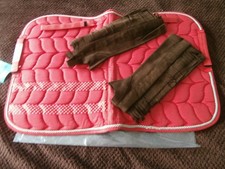 Pony Shetty Schabracke SetEquigen+Wild leder Reiter Chaps kleine kindere ES