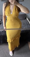 Sexy Sommer Kleid Gelb Urlaub