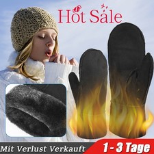 Outdoor Fausthandschuh Schaf Kunstleder Fäustlinge Leder Handschuhe Damen Herren