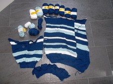 850g Strickgarn Garn 8 neue + 5 gebrauchte Knäule + 3 Strickteile Junghans Wolle