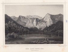 Langbath See Oberösterr. Original Stahlstich Riegel 1875