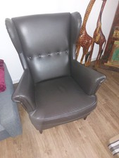 2 X Ikea Strandmon  Ohrensessel Schwarz,  Kunstleder