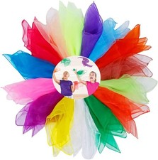 Jongliertucher Pack 15, Chiffon, 60x60cm, Deko, Kunst, Turnen, Kinder
