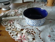 Stieltopf    Indisch-Blau   Emaille (41)