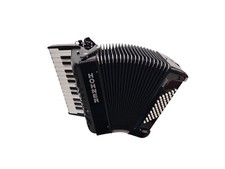 Akkordeon Hohner Bravo II 48 silent key schwarz – mit Tasche & Trageriemen