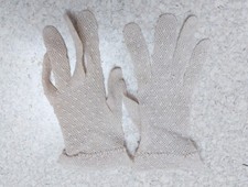 Netz Handschuhe beige 60er Jahre Vintage original Retro Damen elegant Cosplay  
