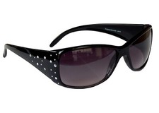 Damenbrille Schwarz Sonnenbrille Pornobrille mit Strass Schicke Brille M 39