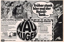 Nau-Kugel Öltanks - Hamburg - 1976 - Werbung 70s 70er Print Reklame ~20x13cm