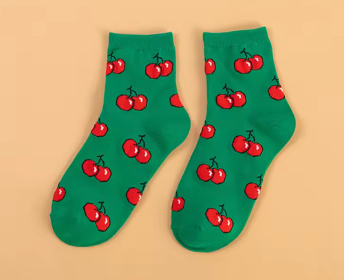 Kirschen socken grün die - kirschen,