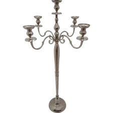 Deko Kerzenständer Kerzenhalter Brush silber 144 cm 5-armig