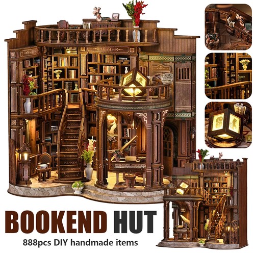 Miniatur buchnische holz - miniatur-3d-buchnische,