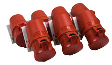 7 Stück Mennekes Typ 32 Stecker Kombi-Dose 32A-6H Wanddose Wandsteckdose