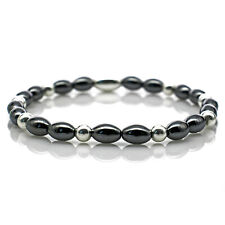 Hämatit 925 Sterling Silber Armband Bracelet Perlenarmband Beads Kugel 6mm 