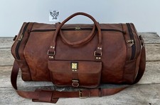 Echtleder Reisetasche Fitnessstudio Herren Vintage Gepäck S Übernachtung Woch...