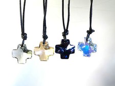Kristallkreuz an 45cm Lederkette oder Anhänger mit SWAROVSKI ® Kristall 20mm 2cm
