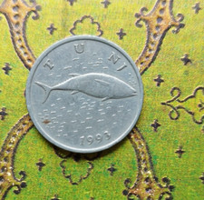 Kroatien 2 Kune - 1993 - Münze mit Thunfisch und Wiesel