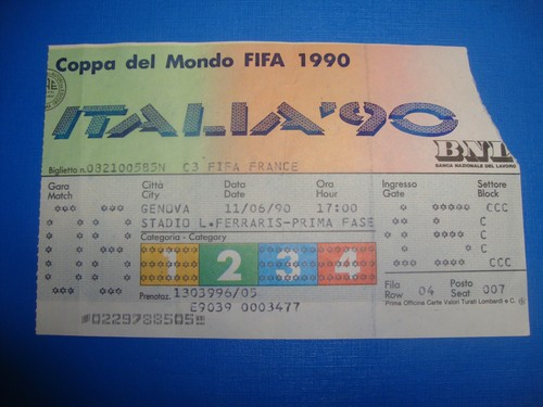 1990 ticket costa - wc,