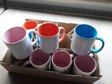 12x Tasse 4x rosa 4x blau 4x orange  Sublimation B-Ware kleine Schönheitsfehlern
