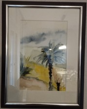 Aquarell Bild mit Rahmen, Kunst,  Malerei