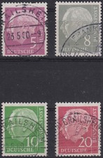 Bund - MiNr. 179 x Y, 182 x Y, 183 x Y und 185 x Y lieg, Wz gestempelt